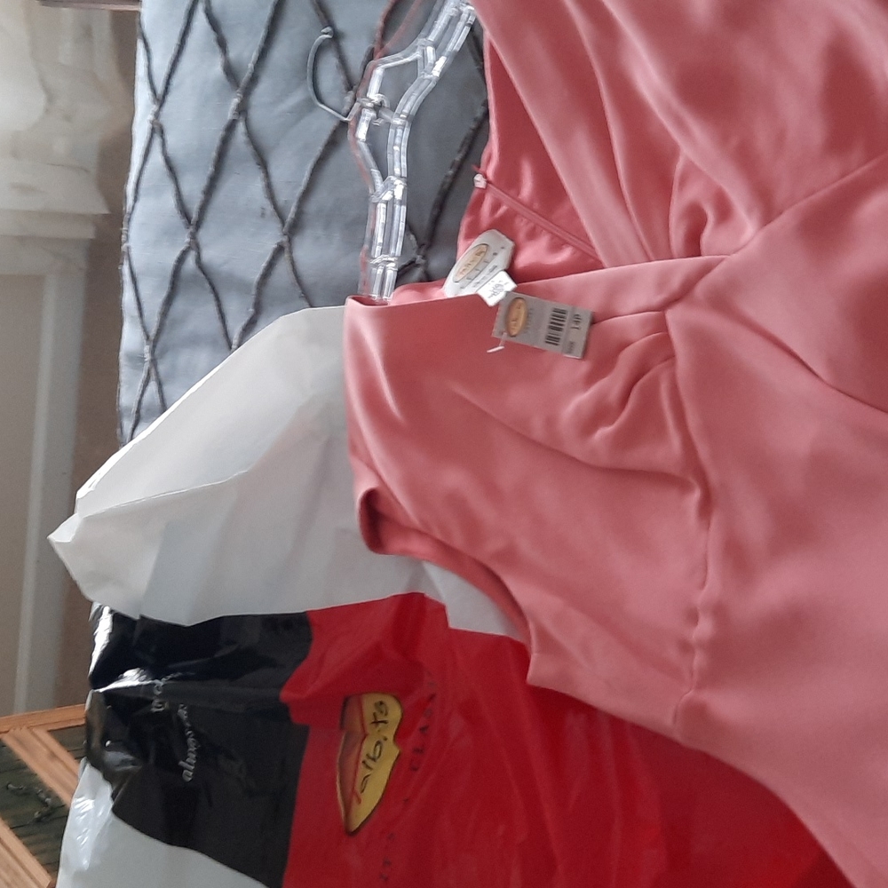 Talbots NEW never worn classic dress Size 14Petite. PURE SILK. peachy-pink
